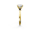 Yellow gold Princess Solitaire Diamond Ring with Six-Prong Setting on a Classic Band 2