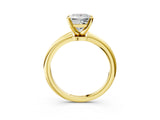 Yellow gold Princess Solitaire Diamond Ring with Six-Prong Setting on a Classic Band 3