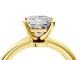 Yellow gold Princess Solitaire Diamond Ring with Six-Prong Setting on a Classic Band 4