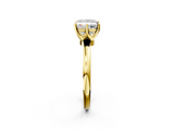 Yellow gold Princess Solitaire Diamond Ring with Six-Prong Setting on a Classic Band_5