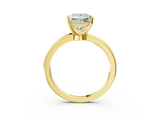 Yellow gold Princess Solitaire Diamond Ring with Six-Prong Setting on a Classic Band_6
