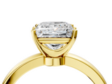 Yellow gold Princess Solitaire Diamond Ring with Six-Prong Setting on a Classic Band_7