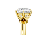 Yellow gold Princess Solitaire Diamond Ring with Six-Prong Setting on a Classic Band_8