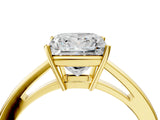Yellow gold Princess Solitaire Diamond Ring with Split Shank and Four-Prong Setting_16
