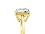 Yellow gold Princess Solitaire Diamond Ring with Split Shank and Four-Prong Setting_17