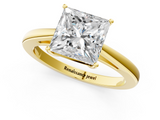 Yellow gold Princess Solitaire Diamond Ring with Split Shank and Four-Prong Setting_19