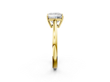 Yellow gold Princess Solitaire Diamond Ring with Split Shank and Four-Prong Setting_20