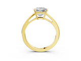 Yellow gold Princess Solitaire Diamond Ring with Split Shank and Four-Prong Setting_21