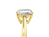 Yellow gold Princess Solitaire Diamond Ring with Split Shank and Four-Prong Setting_23