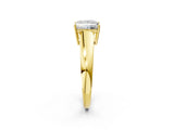 Yellow gold Princess Solitaire Diamond Ring with Tapered Band and Four-Prong Setting_51