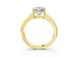 Yellow gold Princess Solitaire Diamond Ring with Tapered Band and Four-Prong Setting_52
