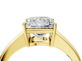 Yellow gold Princess Solitaire Diamond Ring with Tapered Band and Four-Prong Setting_53