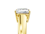 Yellow gold Princess Solitaire Diamond Ring with Tapered Band and Four-Prong Setting_54