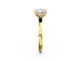 Yellow gold Princess Solitaire Diamond Ring with Thin Band and Four-Prong Setting_5