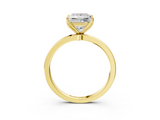 Yellow gold Princess Solitaire Diamond Ring with Thin Band and Four-Prong Setting_6