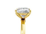 Yellow gold Princess Solitaire Diamond Ring with Thin Band and Four-Prong Setting_8