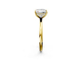 Yellow gold Princess Solitaire Diamond Ring with a Classic Band and Four-Prong Setting 2