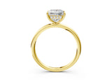 Yellow gold Princess Solitaire Diamond Ring with a Classic Band and Four-Prong Setting 3