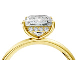 Yellow gold Princess Solitaire Diamond Ring with a Classic Band and Four-Prong Setting 4