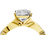 Yellow gold Princess Solitaire Diamond Twisted Band with Four-Prong Setting_51