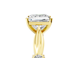 Yellow gold Princess Solitaire Diamond Twisted Band with Four-Prong Setting_52