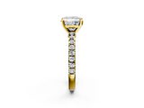 Yellow gold Princess Solitaire Diamond with Pavé Band and Four-Prong Setting_37