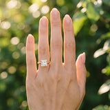 Yellow gold Princess Solitaire Engagement Ring with Cathedral Band and Four-Prong Setting_14