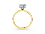 Yellow gold Princess Solitaire Engagement Ring with Cathedral Band and Four-Prong Setting_25