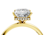 Yellow gold Princess Solitaire Engagement Ring with Cathedral Band and Four-Prong Setting_26