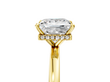 Yellow gold Princess Solitaire Engagement Ring with Cathedral Band and Four-Prong Setting_27