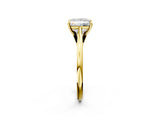 Yellow gold Princess Solitaire Engagement Ring with Four-Prong Setting and Classic Band 2