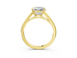 Yellow gold Princess Solitaire Engagement Ring with Four-Prong Setting and Classic Band 3