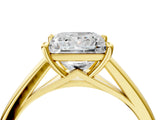 Yellow gold Princess Solitaire Engagement Ring with Four-Prong Setting and Classic Band 4