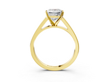 Yellow gold Princess Solitaire Engagement Ring with Four-Prong Setting and Tapered Band_11