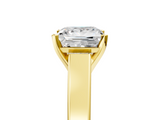 Yellow gold Princess Solitaire Engagement Ring with Four-Prong Setting and Tapered Band_13