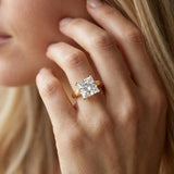 Yellow gold Princess Solitaire Engagement Ring with Four-Prong Setting and Tapered Band_15