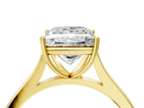 Yellow gold Princess Solitaire Heart Prong Engagement Ring with Tapered Band_57