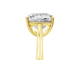 Yellow gold Princess Solitaire Heart Prong Engagement Ring with Tapered Band_58