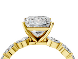 Yellow gold Princess Solitaire Marquise Side Stone Prong Setting Ring_60