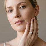 Yellow gold Princess Solitaire Milgrain Leaf Band with Prong Setting_5