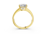 Yellow gold Princess Solitaire Pavé Band Prong Setting Ring_23