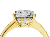 Yellow gold Princess Solitaire Pavé Band Prong Setting Ring_24