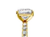 Yellow gold Princess Solitaire Pavé Band with Four-Prong Setting_178