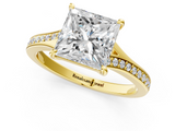 Yellow gold Princess Solitaire Pavé Band with Four-Prong Setting_54