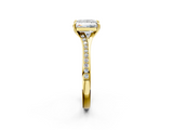 Yellow gold Princess Solitaire Pavé Band with Four-Prong Setting_55