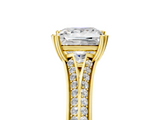 Yellow gold Princess Solitaire Pave Split Shank Engagement Ring with Six-Prong Setting_50