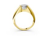 Yellow gold Princess Solitaire Tension Set Diamond Ring_23