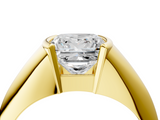 Yellow gold Princess Solitaire Tension Set Diamond Ring_24