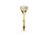 Yellow gold Princess Solitaire Twist Band Six-Prong Setting 3