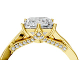 Yellow gold Princess Solitaire Twist Band Six-Prong Setting 5